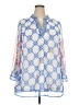 Roaman's 100% Polyester Blue Long Sleeve Blouse Size 18 - photo 1