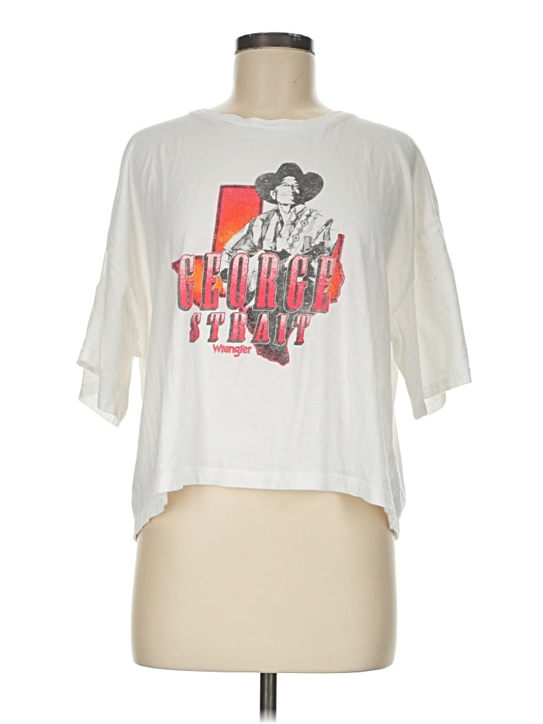 Pre-owned Wrangler Jeans Co Short Sleeve T-shirt In White