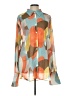 PrettyLittleThing 100% Polyester Color Block Orange Long Sleeve Blouse Size 12 - photo 1
