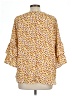 Cure 100% Polyester Yellow 3/4 Sleeve Blouse Size L - photo 2