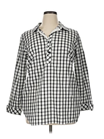 Talbots 3/4 Sleeve Button-Down Shirt (view 1)