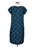 Merona 100% Polyester Print Blue Casual Dress Size M - photo 2