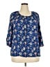 Ava Christine Blue 3/4 Sleeve Blouse Size 2X - photo 1