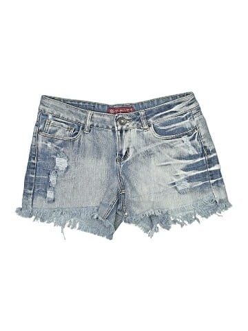 Red Rivet Denim Shorts (view 1)