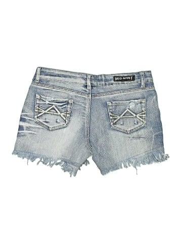 Red Rivet Denim Shorts (view 2)