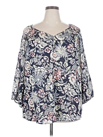 Chaps 3/4 Sleeve Blouse (view 1)