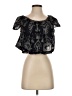 Indah 100% Cotton Black Short Sleeve Top Size S - photo 1