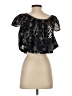 Indah 100% Cotton Black Short Sleeve Top Size S - photo 2