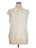 St. John Solid Ivory Short Sleeve Blouse Size 16 - photo 1
