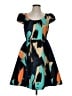 Moulinette Soeurs 100% Polyester Print Multi Color Teal Casual Dress Size 4 - photo 1