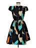 Moulinette Soeurs 100% Polyester Print Multi Color Teal Casual Dress Size 4 - photo 2