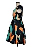 Moulinette Soeurs 100% Polyester Print Multi Color Teal Casual Dress Size 4 - photo 5