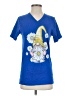Canvas 100% Cotton Floral Blue Short Sleeve T-Shirt Size S - photo 1