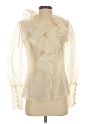 Dana Buchman Long Sleeve Silk Top (view 1)