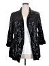 Boohoo 100% Polyester Metallic Black Blazer Size 18 - photo 1