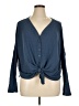 a.n.a. A New Approach Blue Long Sleeve Blouse Size XL - photo 1