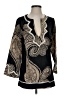 BCBGMAXAZRIA Paisley Black 3/4 Sleeve Blouse Size S - photo 1