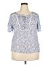 Adrienne Vittadini Blue Short Sleeve Blouse Size 2X - photo 1