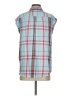 Express 100% Rayon Plaid Blue Sleeveless Button-Down Shirt Size S - photo 2