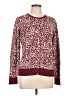 Lands' End 100% Supima Cotton Animal Print Burgundy Pullover Sweater Size 10 - 12 - photo 1