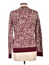 Lands' End 100% Supima Cotton Animal Print Burgundy Pullover Sweater Size 10 - 12 - photo 2