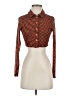 Shein Argyle Brown Long Sleeve Blouse Size S - photo 1