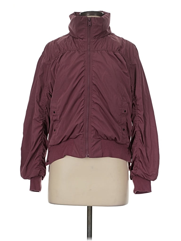 Pre-owned Athleta Wool Coat In Burgundy