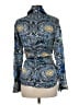 Cache Animal Print Blue Long Sleeve Blouse Size M - photo 2