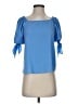 CeCe Blue Short Sleeve Blouse Size S - photo 1