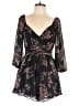 French Kiss 100% Polyester Floral Black Romper Size L - photo 1