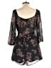 French Kiss 100% Polyester Floral Black Romper Size L - photo 2