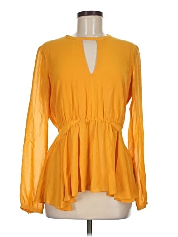 Rachel Zoe Long Sleeve Silk Top (view 1)