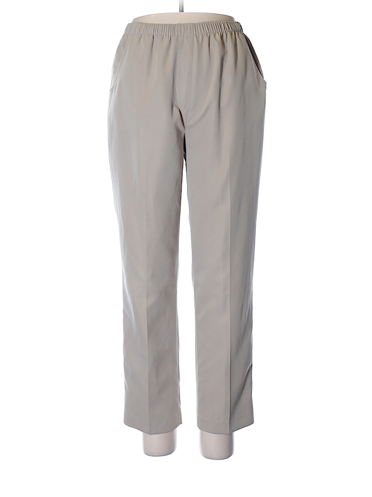 Falls Creek 100% Polyester Solid Tan Casual Pants Size 14short - 83% ...