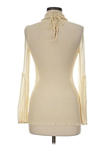 Free People Long Sleeve Silk Top (view 2)