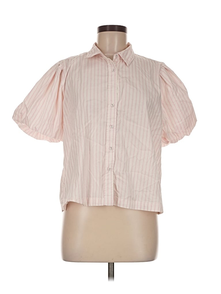 Pre-owned Modern Works Short Sleeve Blouse In Pink