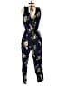 Xhilaration Floral Blue Jumpsuit Size M - photo 2