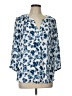 Kenar 100% Polyester Blue 3/4 Sleeve Blouse Size L - photo 1