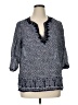 Anne Carson 100% Cotton Blue 3/4 Sleeve Blouse Size 1X - photo 1