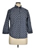 Lands' End Polka Dots Blue 3/4 Sleeve Button-Down Shirt Size 14 (petite) - photo 1