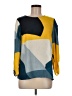 DKNY 100% Polyester Color Block Yellow Long Sleeve Blouse Size M - photo 1