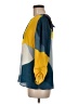 DKNY 100% Polyester Color Block Yellow Long Sleeve Blouse Size M - photo 5