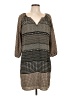 Pink Owl 100% Polyester Print Gray Casual Dress Size L - photo 1