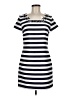Boston Proper 100% Polyester Stripes Gray Casual Dress Size 6 - photo 1