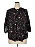 Torrid 100% Polyester Floral Black 3/4 Sleeve Blouse Size 1X Plus (1) - photo 1