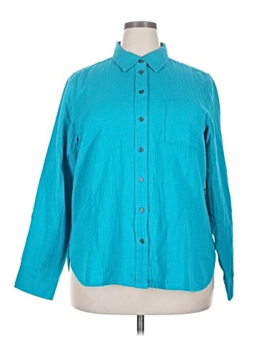J.Crew Factory Store 3/4 Sleeve Button-Down Shirt (view 1)