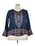 One World Blue 3/4 Sleeve Blouse Size 3X - photo 1