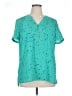 Apt. 9 100% Polyester Teal Short Sleeve Blouse Size XL - photo 1