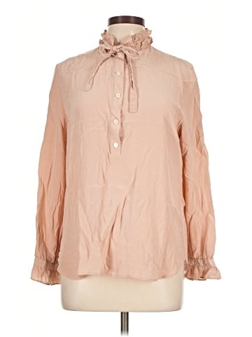 J.Crew Factory Store Long Sleeve Silk Top (view 1)