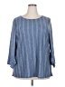 W5 Blue 3/4 Sleeve Blouse Size 2X - photo 1