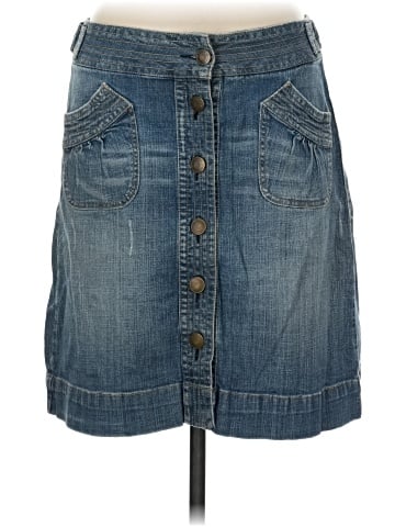 Hydraulic Denim Skirt (view 1)